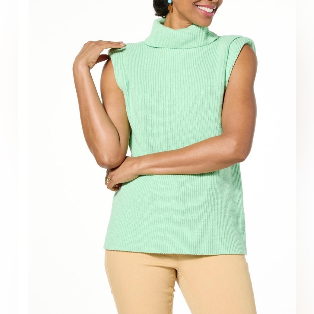 DG2 by Diane Gilman Women’s SoftEase Ribbed Knit Turtleneck Sweater XL Seafom